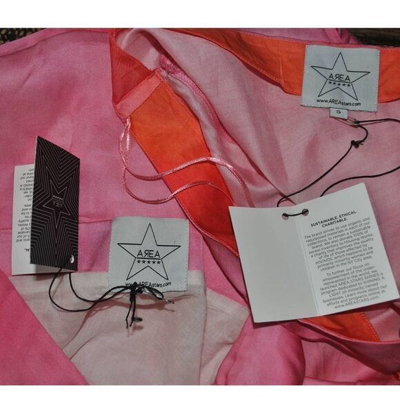 NWT AREA Stars Pink Ombre Died 1 Sleeve Top and Skirt Set- S - Picture 6 of 6